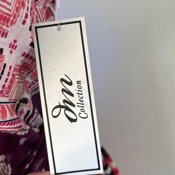 JM Collection Sleeveless Maxi Dress Size 4 Pink Purple New Belt - Picture 9 of 9